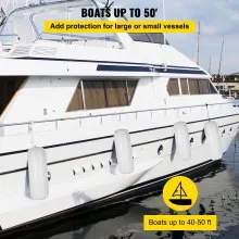 VEVOR 4 NEW Ribbed Boat Fenders 25.4 x 71.1 cm Center Hole Bumpers Mooring Protection
