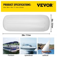 VEVOR 4 NEW Ribbed Boat Fenders 10" x 28" Center Hole Bumpers Mooring Protection