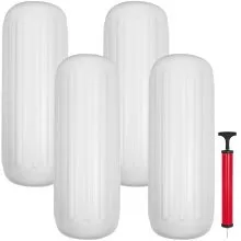 VEVOR 4 NEW Ribbed Boat Fenders 25.4 x 71.1 cm Center Hole Bumpers Mooring Protection