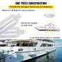 VEVOR Boat Fender 8.5 x 27 inches White Boat Protection Pack of 4 Ribbed Twin Eyes Boat Fender Bumper and Pump to Inflate
