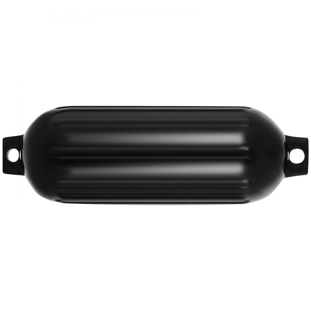 VEVOR Boat Fenders, 8.5" x 27" Ribbed Fender, 4 Pack Boat Bumpers, Twin Eyes Ribbed Inflatable Boat Fender with 4 Ropes and Inflatable Pump, for Pontoon Boat Sailboat, Ski Boat, Black