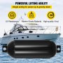4 New Ribbed 8.5" X 27" Boat Fenders Vinyl Bumper Dock Shield Protection Black