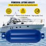 VEVOR Boat Fender 8.5 x 27 inches Blue Boat Protection Pack of 4 Ribbed Twin Eyes Boat Fender Bumper and Pump to Inflate
