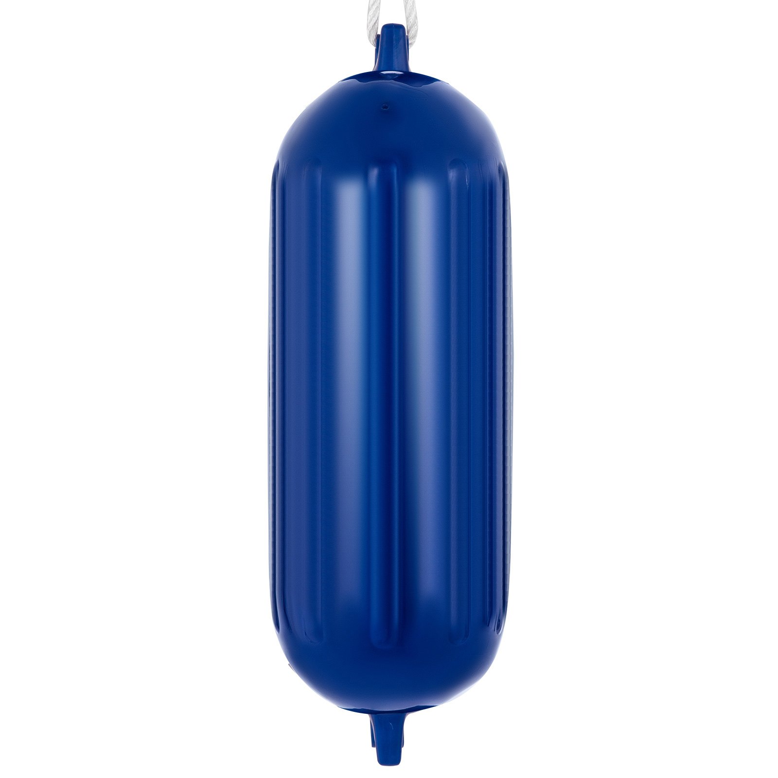 VEVOR Ribbed Twin Eyes Boat Fender Pack of 4 and Pump to Inflate (Blue,8.5 x 27 inches)