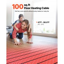 100 sqft Floor Heating Mat 120V Electric Radiant System with Alarm
