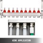 VEVOR Radiant Floor Manifold 9-Loop with Flow Meters Stainless Steel Radiant Floor Manifold Set 9-Branch Radiant Floor Heating Manifold for 1/2 Inch PEX Tubing Manifold, Adapters Not Included