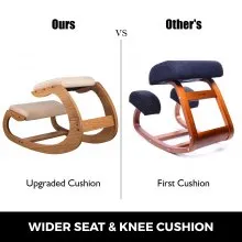 VEVOR Ergonomic Kneeling Chair 220LB Load Capacity Kneeling Posture Desk Chair Stool with Hip Cushion Kneeling Ergonomic Stool for Home Office Good Posture Computer Stool White Oak
