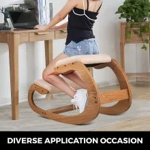 VEVOR Ergonomic Kneeling Chair 220LB Load Capacity Kneeling Posture Desk Chair Stool with Hip Cushion Kneeling Ergonomic Stool for Home Office Good Posture Computer Stool White Oak