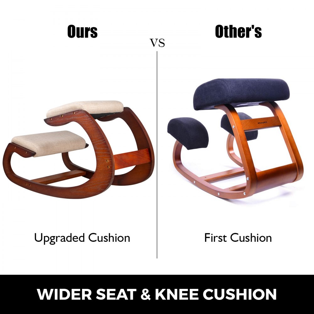 VEVOR Ergonomic Kneeling Chair 99.8 kg Load Capacity Kneeling Posture Desk Chair Stool with Hip Cushion Kneeling Ergonomic Stool for Home Office Good Posture Computer Stool