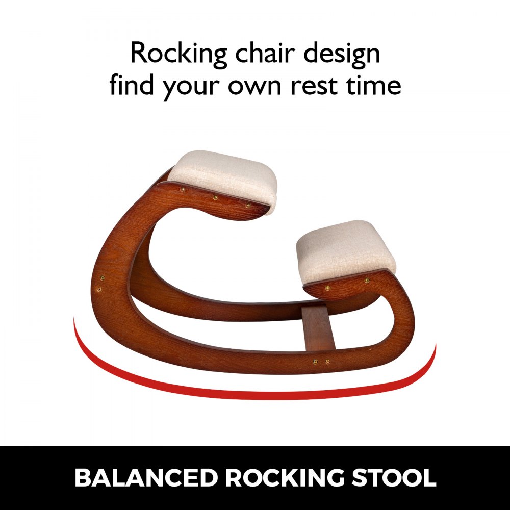 VEVOR Ergonomic Kneeling Chair 99.8 kg Load Capacity Kneeling Posture Desk Chair Stool with Hip Cushion Kneeling Ergonomic Stool for Home Office Good Posture Computer Stool
