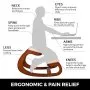 VEVOR Ergonomic Kneeling Chair 99.8 kg Load Capacity Kneeling Posture Desk Chair Stool with Hip Cushion Kneeling Ergonomic Stool for Home Office Good Posture Computer Stool
