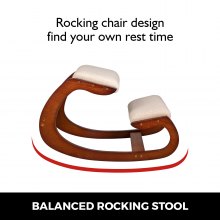 VEVOR Kneeling Chair Rocking Wooden Heavy Duty Better Posture Kneeling Stool 330lbs Load Posture Correct Office Stool Pecan
