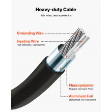 100 sqft Underfloor Heating Cable Kit 120V Electric Radiant with Alarm
