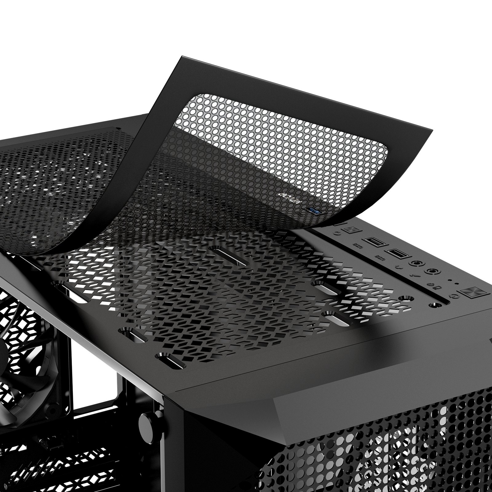 Herní skříň VEVOR pro PC, Full-Tower, počítačová skříň s panelem s vysokým prouděním vzduchu, magnetickým prachovým filtrem, 3 x 140mm PWM ventilátory, správa kabelů, pro GPU až do délky 410 mm, kompatibilní s E-ATX/ATX/M-ATX/ITX