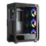 Carcasă de gaming VEVOR pentru PC, Mid-Tower, cu panou din sticlă securizată cu flux de aer ridicat, filtru de praf, 4 ventilatoare ARGB de 120 mm, gestionare ușoară a cablurilor, pentru GPU de până la 320 mm lungime, pentru ATX / M-ATX / ITX
