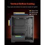 PC Gaming Case Mid-Tower Computer Case with 2 x 120 mm Fans for ATX Motherboard