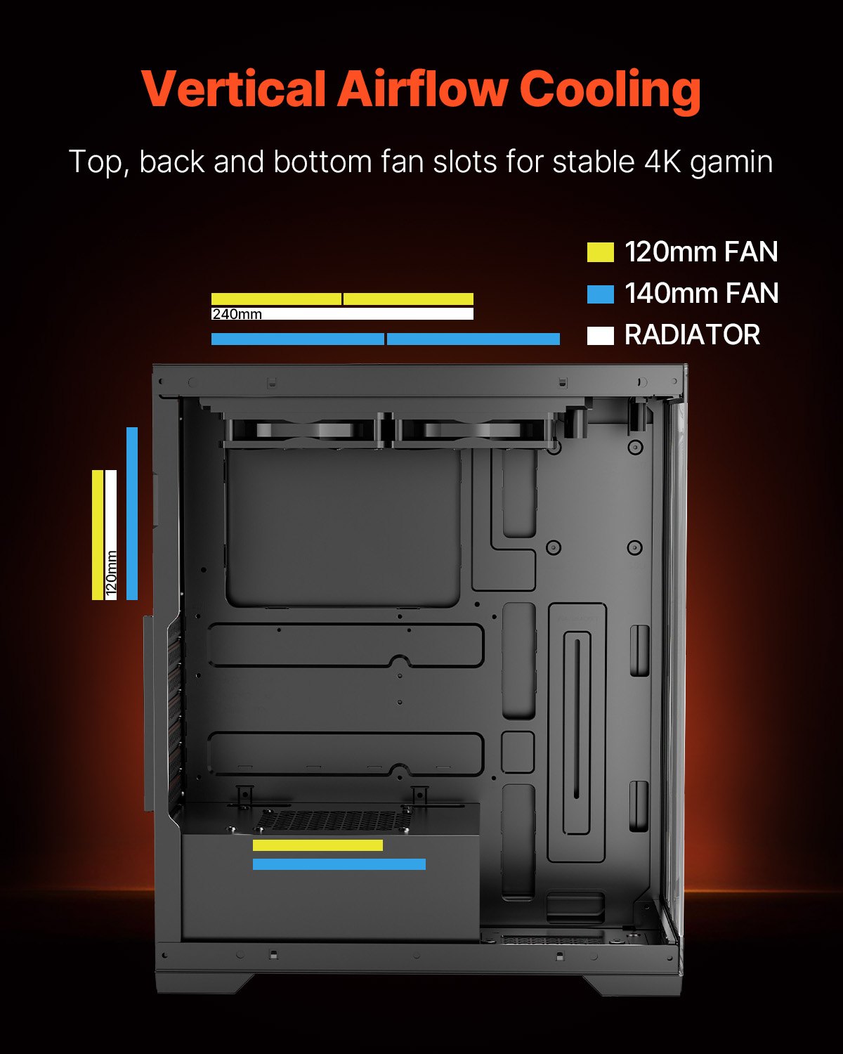 VEVOR PC Gaming Case, Mid-Tower, Computer Case with High-Airflow Tempered Glass Panel, Dust Filter, 2 x 120 mm Fans, Cable Management, for GPU up to 360 mm in Length, Compatible with ATX/M-ATX/ITX
