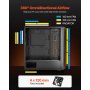 PC Gaming Case Mid-Tower Computer Case with 4 x 120 mm Fans for ATX/M-ATX/ITX