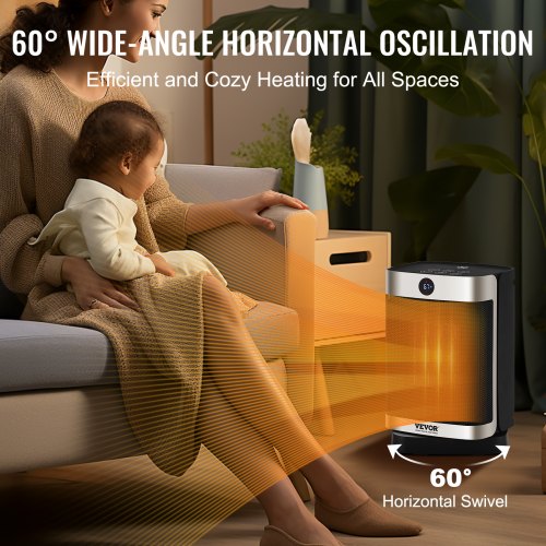 VEVOR Electric Space Heater with Thermostat Remote Control,