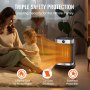 VEVOR Electric Space Heater with Thermostat Remote Control, 2-Level Adjustable Quiet Ceramic Heater Fan, 10 in Tip-Over Shutdown Overheat Protection Small Heaters for Office Room Desk Indoor Use