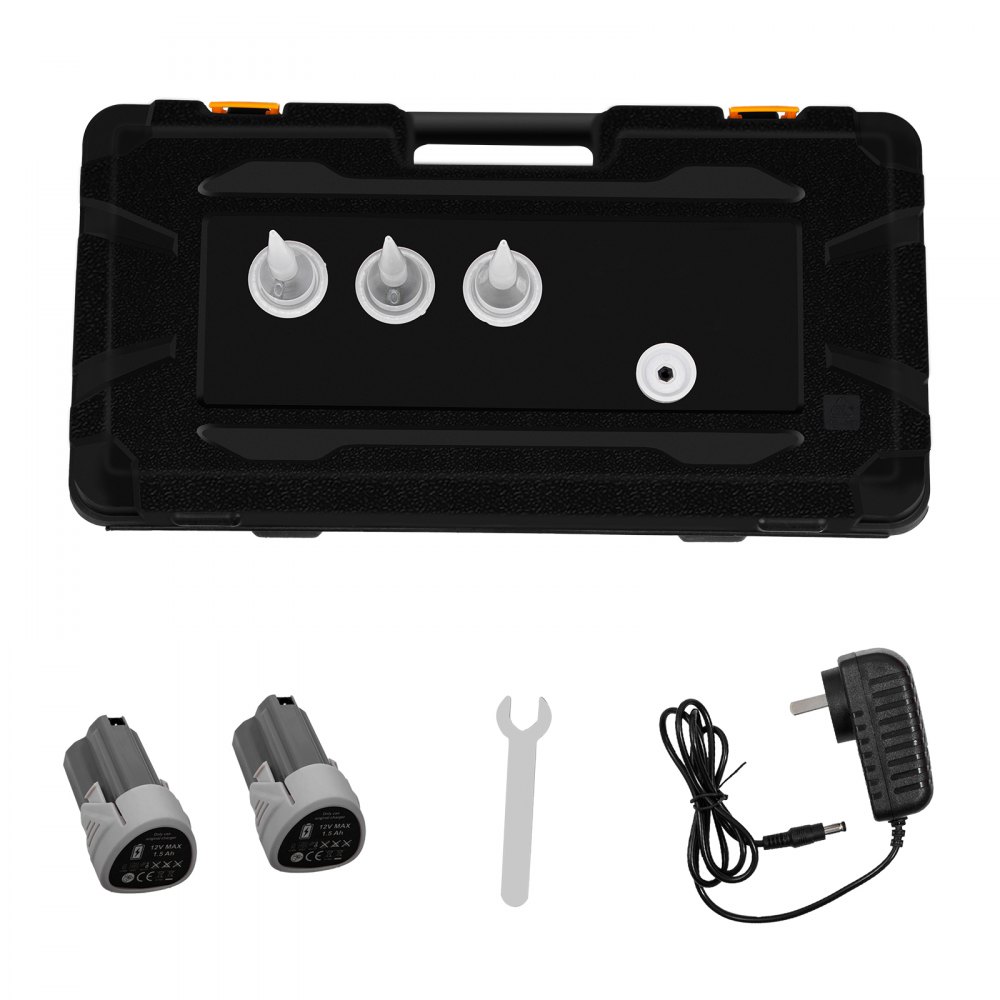 VEVOR Sausage Caulking Gun 283.5/567 g Electric Caulking Gun Aluminum 300ml Cartridge/600ml Sausage Cartridge Gun Packs 54.9x25.9 cm Dual-Use Hand Tool 6500?N Caulking Gun Kit with 5 Cones Nozzles