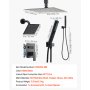VEVOR Shower Faucet Set, 10 Inch Ceiling Mount Rainfall Shower System with 6 Inch Wall Mount Head and 2 in 1 Handheld Spray, Rotatable 3-Function Dual Rain Head Brass Valve and Trim Kit, Matte Black