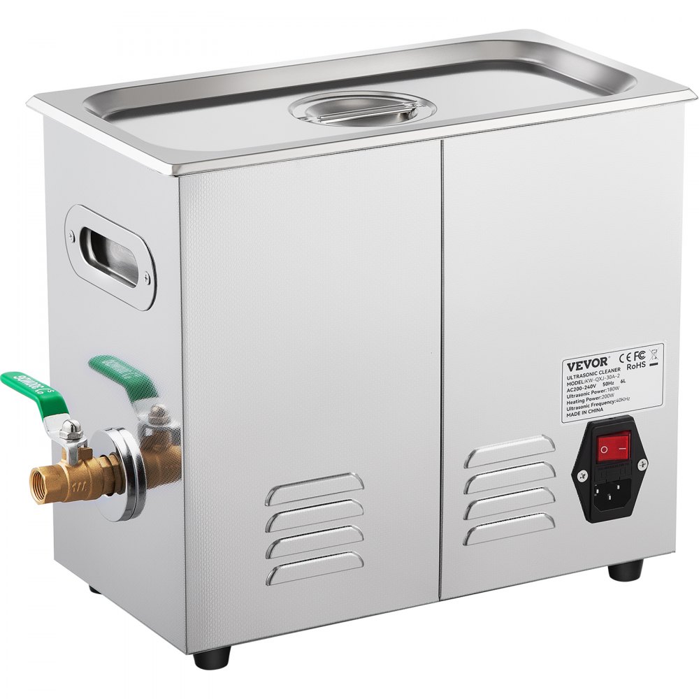 VEVOR Ultrasonic
Cleaner Jewelry Cleaning Machine w/ Digital Timer and Heater 6L