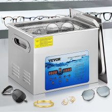 VEVOR Ultrasonic Cleaner, 36KHz~40KHz Adjustable Frequency, 15L 220V, Ultrasonic Cleaning Machine w/ Digital Timer and Heater, Lab Sonic Cleaner for Jewelry Watch Eyeglasses Coins, FCC/CE/RoHS Listed