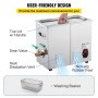 VEVOR Ultrasonic Cleaner, 36KHz~40KHz Adjustable Frequency, 6L 220V, Ultrasonic Cleaning Machine w/ Digital Timer and Heater, Lab Sonic Cleaner for Jewelry Watch Eyeglasses Coins, FCC/CE/RoHS Listed