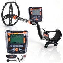 VEVOR Metal Detector for Adults, 254 mm, Professional High Accuracy Gold Detector, IP68 Waterproof Search Coil with Display, Headphones, 5 Modes, Adjustable Length, for Detecting Gold Treasure Hunting