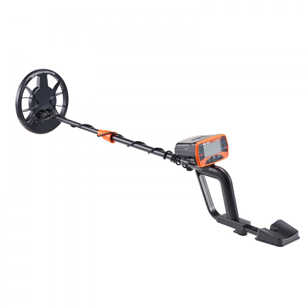 VEVOR Metal Detector for Adults, 203.2 mm, Professional High Accuracy Gold Detector, IP68 Waterproof Search Coil with Display, Headphones, 3 Modes, Adjustable, for Detecting Gold Treasure Hunting