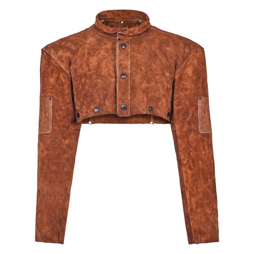 VEVOR Leather Welding Cape Sleeve, Heavy Duty Flame Resistant Cowhide Safety Cape Sleeves for Men Women, Heat-Resistant for Welding, Blacksmithing, Woodworking, Gardening, L-Size