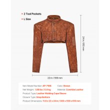 VEVOR Leather Welding Cape Sleeve Heavy Duty Flame Resistant Cape Sleeve L-Size