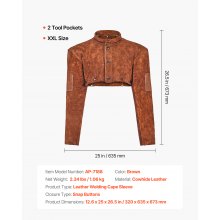 VEVOR Leather Welding Cape Sleeve Heavy Duty Heat Resistant Cape Sleeve XXL-Size