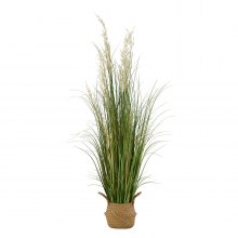 VEVOR Artificial Grass Plant, 47 inch Reed Flower Grass in Pot, Premium PVC Faux Fake Greenery Shrubs Plant for Indoor Outdoor House Home Garden Office Room Décor, Housewarming, 1 Pack Green
