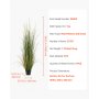 VEVOR Artificial Grass Plant, 2 Pack 1499mm Faux Reed Flower Grass in Pot, Premium PVC Fake Greenery Shrubs Plant for Indoor Outdoor House Home Garden Office Room Décor, Housewarming, Green