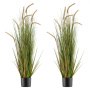 VEVOR Artificial Grass Plant, 2 Pack 1194mm Horsetail Reed Grass in Pot, Premium PVC Faux Fake Greenery Shrubs Plant for Indoor Outdoor House Home Garden Office Room Décor, Housewarming, Green