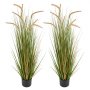 VEVOR Artificial Grass Plant, 2 Pack 1194mm Horsetail Reed Grass in Pot, Premium PVC Faux Fake Greenery Shrubs Plant for Indoor Outdoor House Home Garden Office Room Décor, Housewarming, Green