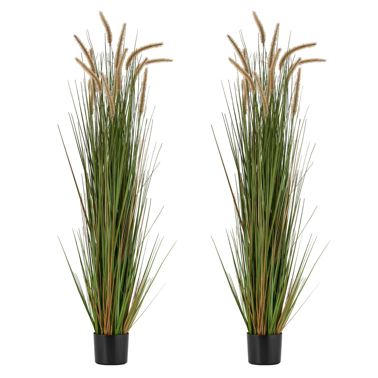 VEVOR Artificial Grass Plant, 2 Pack 1499mm Horsetail Reed Grass in Pot, Premium PVC Faux Fake Greenery Shrubs Plant for Indoor Outdoor House Home Garden Office Room Décor, Housewarming, Green