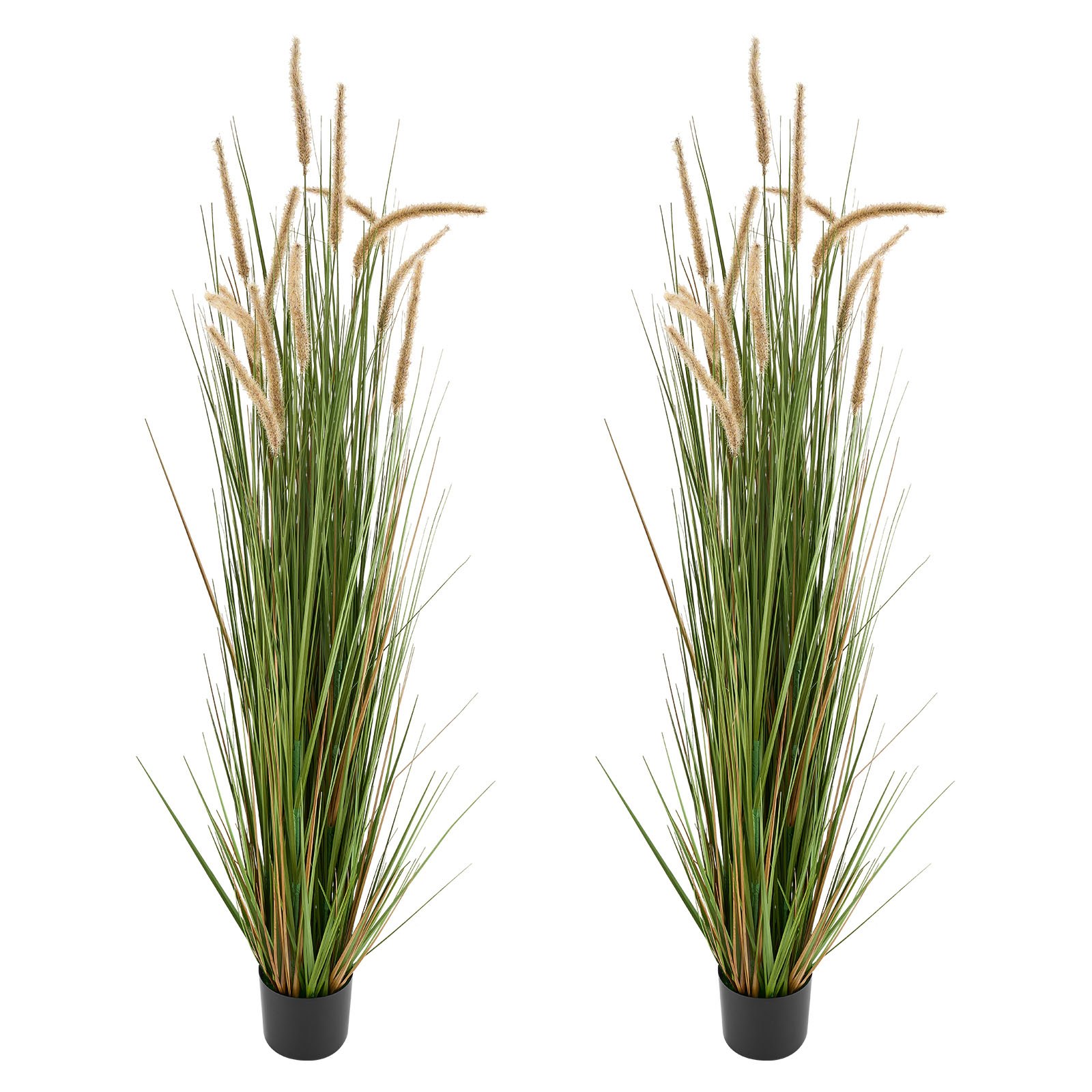 VEVOR Artificial Grass Plant, 2 Pack 1499mm Horsetail Reed Grass in Pot, Premium PVC Faux Fake Greenery Shrubs Plant for Indoor Outdoor House Home Garden Office Room Décor, Housewarming, Green