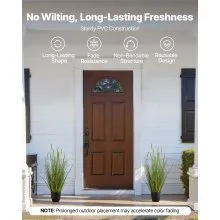 VEVOR Artificial Grass Plant, 2 Pack 35 inch Cattail Grass in Pot, Premium PVC Faux Fake Greenery Shrubs Plant for Indoor Outdoor House Home Garden Office Room Décor, Housewarming, Green