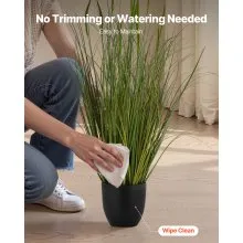 VEVOR Artificial Grass Plant, 2 Pack 35 inch Cattail Grass in Pot, Premium PVC Faux Fake Greenery Shrubs Plant for Indoor Outdoor House Home Garden Office Room Décor, Housewarming, Green
