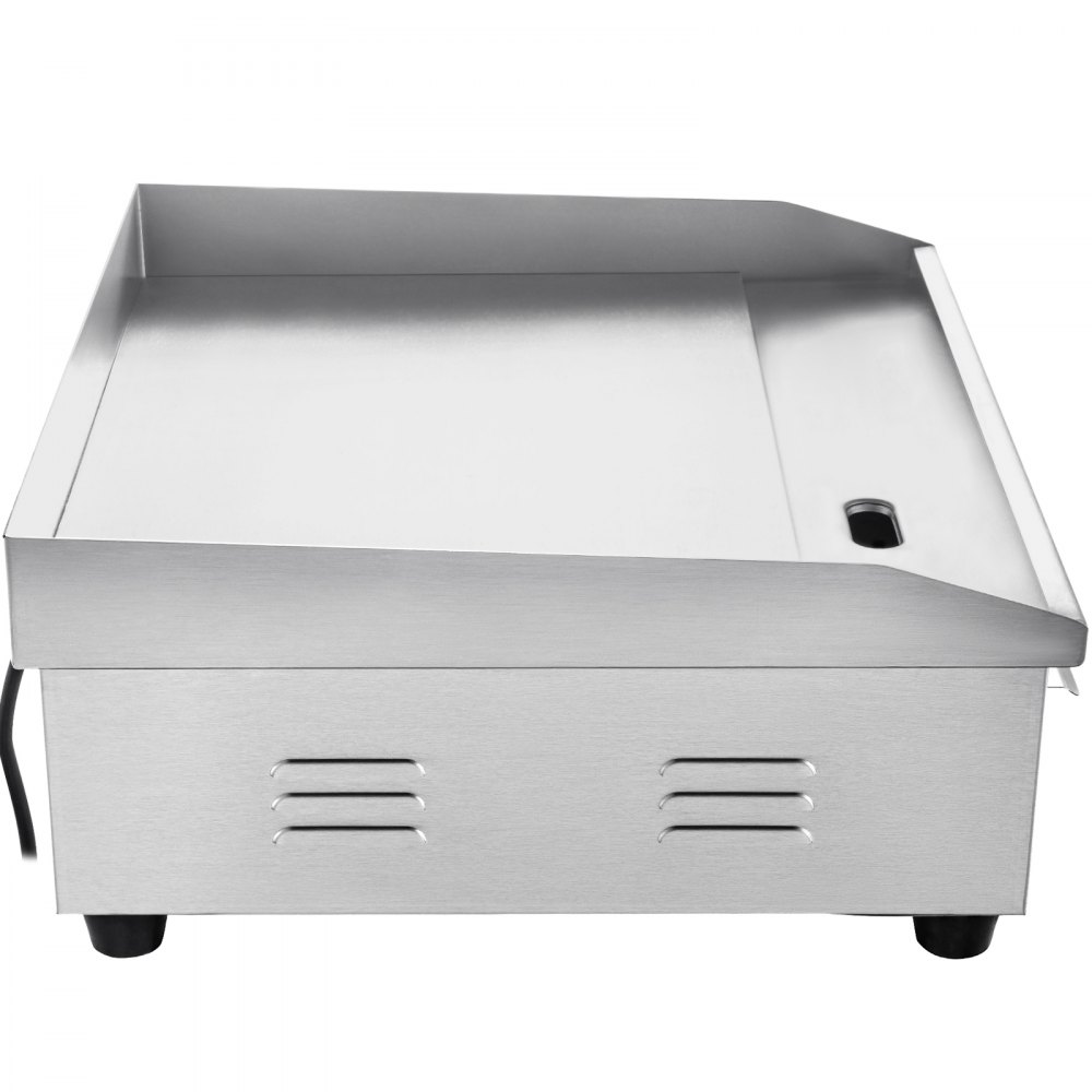 VEVOR 14" Electric Countertop Flat Top Griddle 110V 1500W Non-Stick Commercial Electric Griddles Restaurant Teppanyaki Grill Stainless Steel Adjustable Temperature Control 122°F-572°F, Sliver