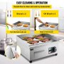 VEVOR 14" Electric Countertop Flat Top Griddle 110V 1500W Non-Stick Commercial Electric Griddles Restaurant Teppanyaki Grill Stainless Steel Adjustable Temperature Control 122°F-572°F, Sliver
