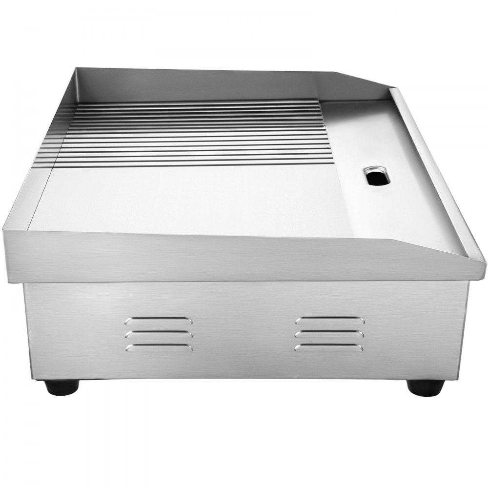 VEVOR 29" Commercial Electric Griddle,Electric Countertop Flat Top Griddle 110V 3000W Half Grooved/Flat,Non-Stick Restaurant Teppanyaki Stainless Steel Grill ,Adjustable Temperature Control 122°F-572°F.