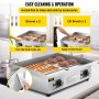 VEVOR 29" Commercial Electric Griddle,Electric Countertop Flat Top Griddle 110V 3000W Half Grooved/Flat,Non-Stick Restaurant Teppanyaki Stainless Steel Grill ,Adjustable Temperature Control 122°F-572°F.