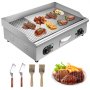 Electric Grill Grooved And Flat Top Grill Combo 30-inch Commercial Griddle Grill