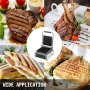 Single Contact Grill Ribbed Panini Press Electric Griddle Sandwich Toaster 1800w