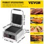 VEVOR Commercial Sandwich Panini Press Grill,110V 1800W Up Grooved and Down Flat Plates Electric Sandwich Maker, Temperature Control 122°F-572°F for Hamburgers Steaks Bacons