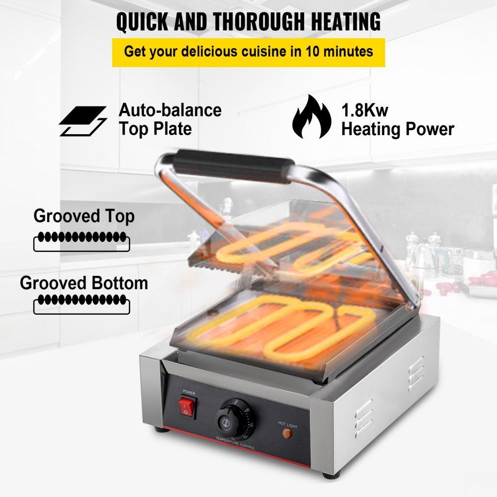 Tostadora de pan sándwich, máquina de prensa, parrilla eléctrica para pan, 1800W